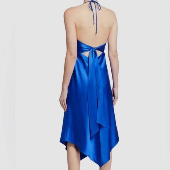 Blue Silk Alice and Olivia Halter Dress - Picture 3 of 5